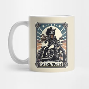 African American Melanin Rodeo Cowgirl Biker Strength Tarot Mug